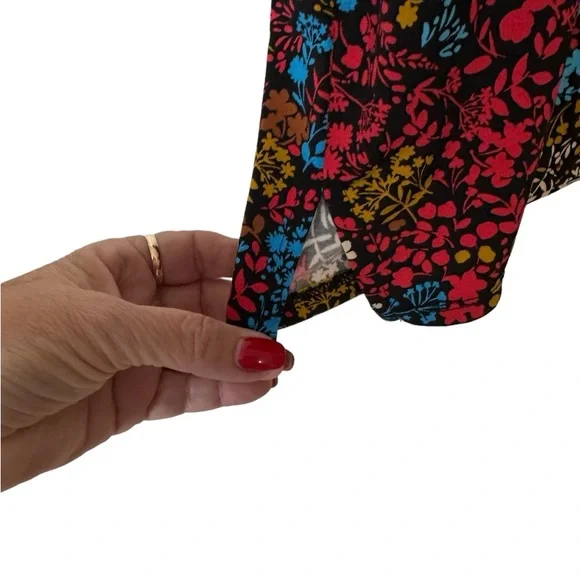 CHAUS PRETTY PRINT TOP w/PARTIAL ZIPPER  XLARGE     #T - Picture 4 of 8